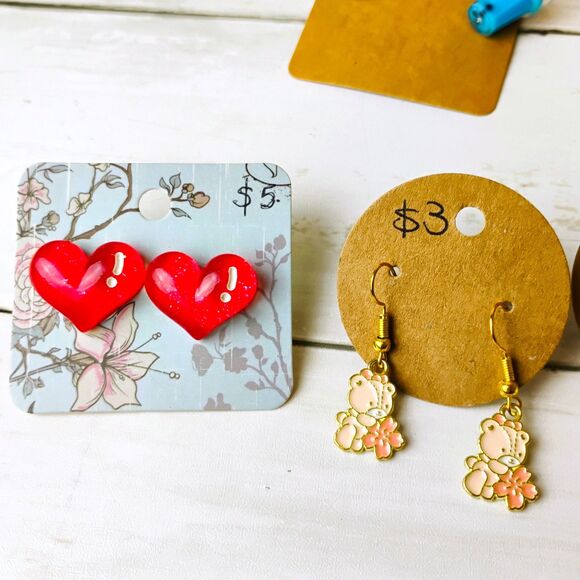 14 NEW Earring Reseller Lot/Bundle Novelty Funky Pac-Man, Tassels, Drink, Turtle - Picture 5 of 8